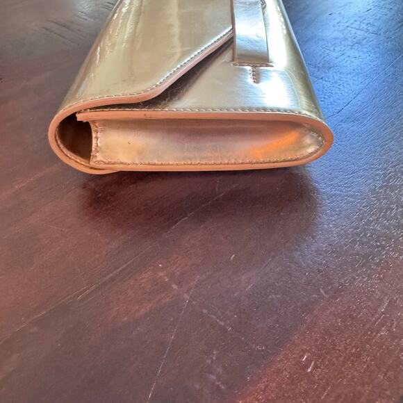 New TORY BURCH Kira Gold Metallic Leather Envelope Clutch Evening Handbag - Picture 6 of 16